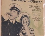 Vintage I&#39;d Rather Listen To Your Eyes Sheet Music Dick Powell Harry War... - $5.93