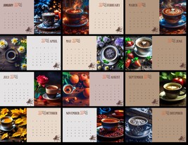 Coffee calendar 2024. Сoffee poster. Сoffee advent calendar. Wall calend... - £2.21 GBP