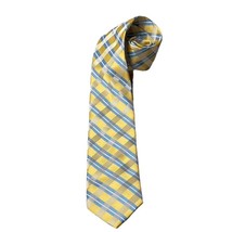 COLOURS by Alexander Julian Necktie Hand Made Yellow and Blue Repp Striped Men&#39;s - £7.90 GBP