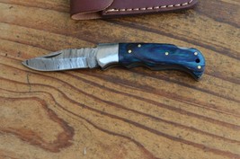 damascus custom made folding pocket knife From The Eagle Collection m5922 - £19.54 GBP