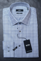 HUGO BOSS Hombre Jango Ajustado Sostenible Suavidad Algodón Camisa 37 14.5 - $64.14