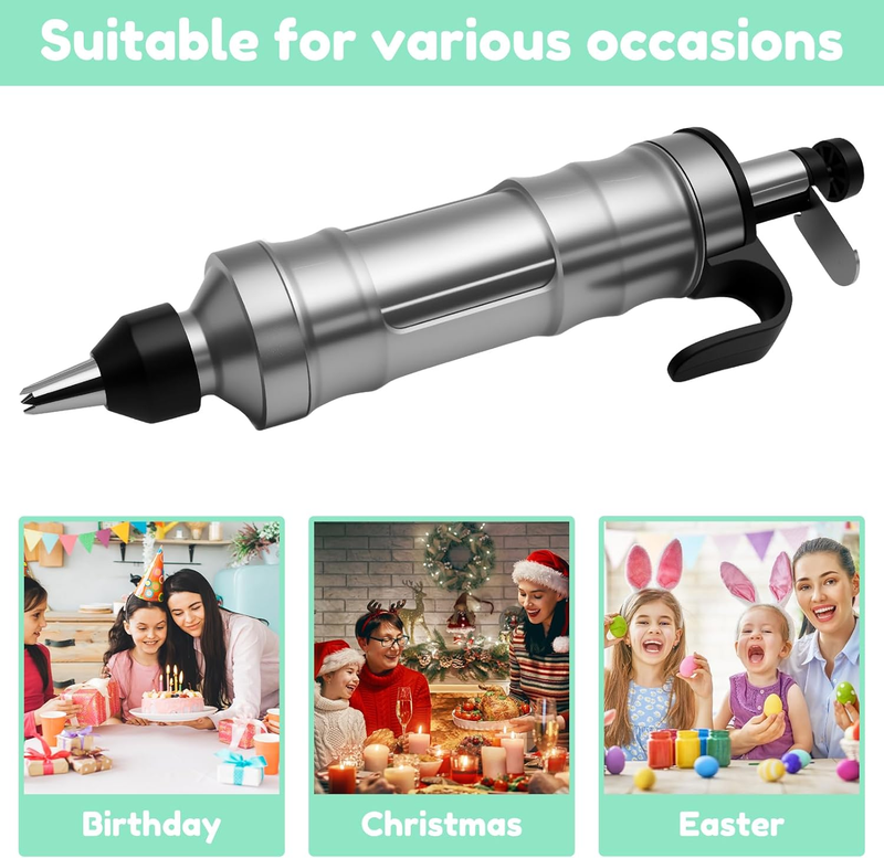 13 Pcs Dessert Decorating Syringe Set with 6 Nozzles 3 Cream Scrapers Complete C Item image 4
