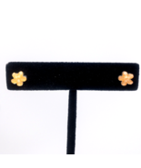Yellow Peach Flower Earrings Mismatched? Small 1/4&quot; Wide Flexible Plasti... - $18.94 MXN