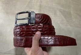 Size 40&quot; Genuine Cognac Hornback Alligator Crocodile Leather Belt Width ... - £50.93 GBP