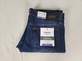 IZOD Dove Blue Sportsflex Slim Fit Straight Leg Denim Jeans 36X32 Mens I... - $28.99