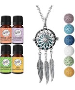 Dream Catcher Necklace Essential Oil Diffuser Aromatherapy Gift Set w/ Oils - $27.06 CAD