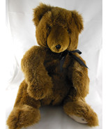 Vintage Korea 24K Polar Puff Brown Bear Plush Teddy Bear 16&quot; Special Eff... - $27.05 CAD
