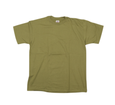 Deadstock Vintage 90s Mens 2XL Blank Short Sleeve T-Shirt Olive Green Cotton USA - $39.55