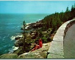 Vista Da Otter Cliff Summit Barrette Porto Maine Me Unp Cromo Cartolina G6 - $3.02