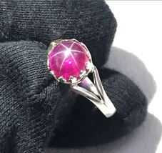 Fashion Red Ruby Star Ring 925 Sterling Silver Handmade Engagement Red R... - $56.00