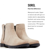 Sorel Women’s Emelie II Zip Bootie Taupe Omega Waterproof Suede Size 6 New - €86,29 EUR