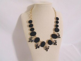 I.n.c. Gold-Tone Faux Velvet Multi-Stone &amp; Crystal Statement Necklace Q612 $44 - £10.92 GBP