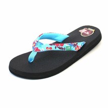 Sanuk Women&#39;s Yoga Meta Pink or Aqua Waikiki Floral Flip Flop Sandals NEW w/Tags - £28.31 GBP