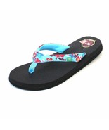 Sanuk Women&#39;s Yoga Meta Pink or Aqua Waikiki Floral Flip Flop Sandals NE... - £28.84 GBP