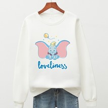   Dumbo Print Plus Velvet Kawaii Sweatshirt Women Harajuku Fleece Hoodie Streetw - £74.39 GBP