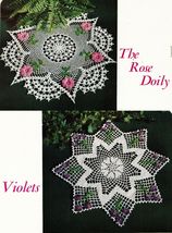 Vtg Rose Violets Doily Slipper Knit Crochet Swedish Embroidery Star Pattern Book - £10.21 GBP