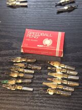 Vintage HUNT SPEEDBALL PENS C-2 Flat Calligraphy Pen Ink Nibs Box of 12 - $12.95