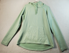 Columbia Hoodie Womens Large Green White Striped Pockets Long Sleeve Drawstring - £12.69 GBP