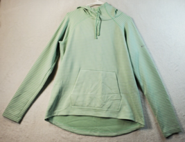 Columbia Hoodie Womens Large Green White Striped Pockets Long Sleeve Dra... - $16.21