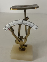 Vintage JMAZ Postal Scale Small Letter German Marble Base Brass 4oz - $66.56