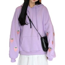 2020 Autumn Womens Clothes Hoodies Teen Cute Harajuku Strawberry Pastel XXL Over - £71.54 GBP