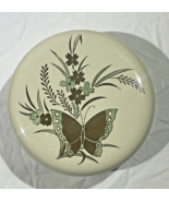 Vintage Otagiri Trinket Box Cream Green &amp; Gold Butterfly Design Made in ... - $14.10