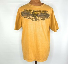 Men&#39;s Harley Davidson Motorcycles L T-Shirt Yellow Mancuso Cycles Housto... - $19.34