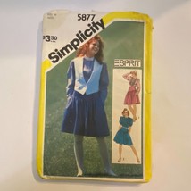 Simplicity 5877 Sewing Pattern 1983 Size 10 Bust 32.5 Vintage Misses Min... - $9.87