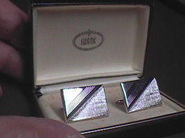 Swank Cuff Links Silver Color Rectangular Shape in Original Presentation... - $12.99