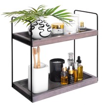 - 2 Tier Bathroom Countertop Organizer Lightly Lacquered To Resist Water And Sta - $33.99