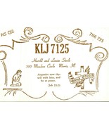 Vtg Ham Radio CB Amateur QSL QSO Card KLJ 7125 Morris Illinois IL Embossed - $16.78