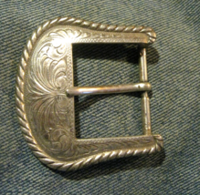 Engraved Floral Cowboy Cowgirl Rancher Ranch Western Silver Vintage Belt... - $24.74