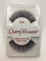 CHERRY BLOSSOM EYELASHES MODEL# 203  100% HUMAN HAIR BLACK 1 PAIR PER EA... - £1.51 GBP+