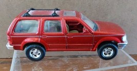 Welly Ford Explorer Die Cast Model Car Red Tan Sunroof Loose Displayed - $23.20