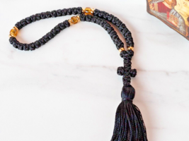 50 knots komboskini Black honey prayer rope with tassel Christian jesus ... - £20.11 GBP
