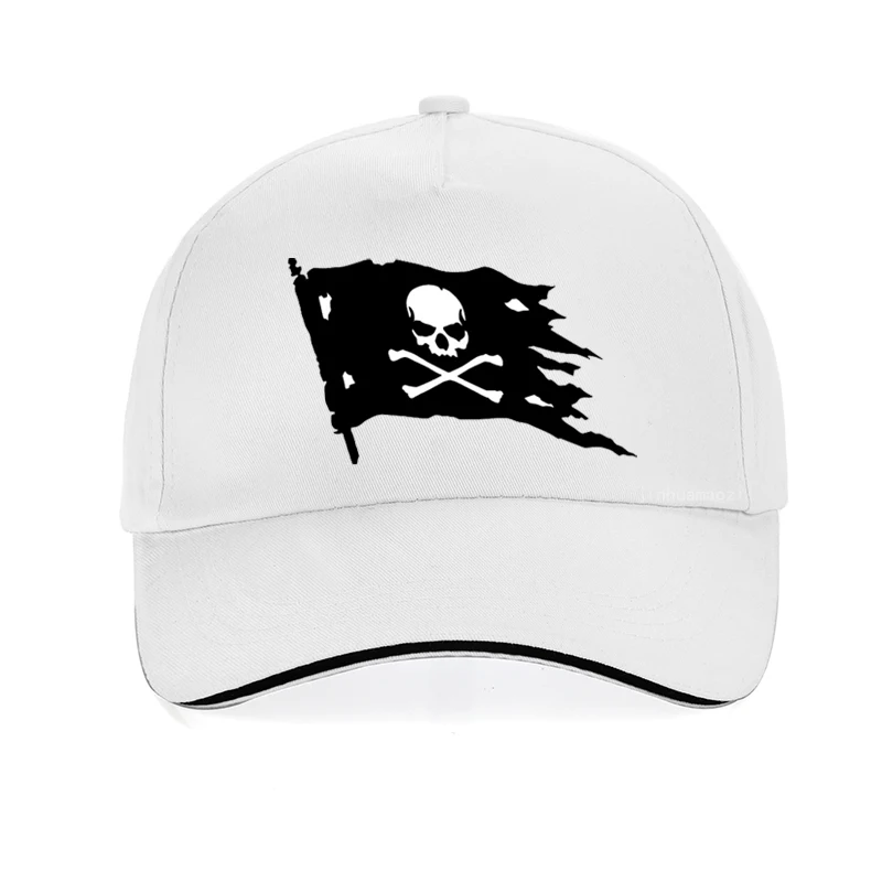 Pirate Flag Print Hat Balloween Jolly Roger Skull Flag Baseball Cap Cotton Snapb - $13.99