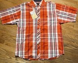 Y2K CLH Plaid Button Up Collar Shirt Red And White Size XL NEW Lion Logo - £15.78 GBP