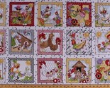 23.5&quot; X 44&quot; Panel Chickens Roosters Hens Poultry Farm Cotton Fabric D477.41 - $9.30