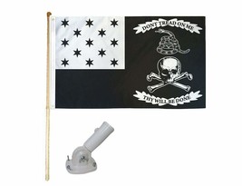 Ant Enterprises 5' Wooden Flag Pole Kit W/Nylon White Bracket 3x5 War of 1812 Pi - £27.81 GBP