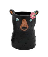 Allen Designs Black Bear Planter with Drainage Hole 7.5&quot; high Resin Blac... - $37.61