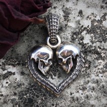 EYHIM Unique Double Heart Men Necklace Pendant Fashion Unisex Jewelry Couple Pen - £13.52 GBP