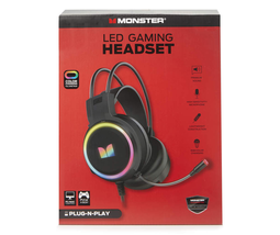 NEW Monster Black Color Changing LED Wired Gaming Headset Plug &amp; Play Xbox PS4 - £19.73 GBP