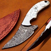 7.25&quot; Custom Handmade Knife Hand Forged Bowie Damascus Steel Hunting Knife - £17.73 GBP