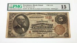 1882 Fr #467 National Currency Merchants NB Ch #1131 Graded by PMG as Fi... - $757.67