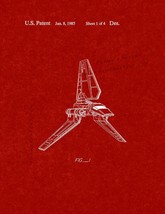 Star Wars Imperial Shuttle Patent Print - Burgundy Red - £6.33 GBP+