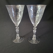 Vintage FOSTORIA 1 One Wine Water Glass Goblet MULBERRY Pattern Etched B... - $24.70
