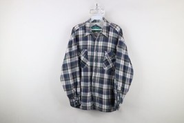 Vtg 90s Streetwear Mens Large Thermal Waffle Lined Flannel Button Shirt ... - $59.35