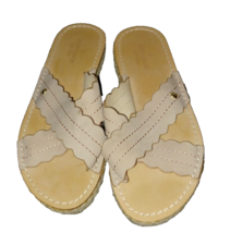 Kate Spade New York Ibiza Slide Silver Metallic Leather Criss Cross Stra... - $39.00