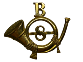 U.S. ARMY, INFANTRY FIELD TRUMPETER, 8th REGIMENT, B COMPANY, CAP INSIGNIA - $30.00