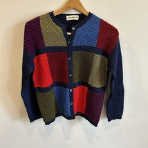 Vintage Jack Winter All Wool Cardigan GrannyCore Size 38 M Multicolor Co... - $19.79